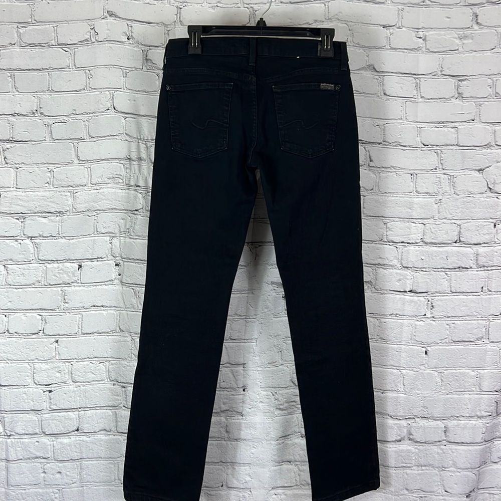 7 for all mankind straight leg jeans black size 27